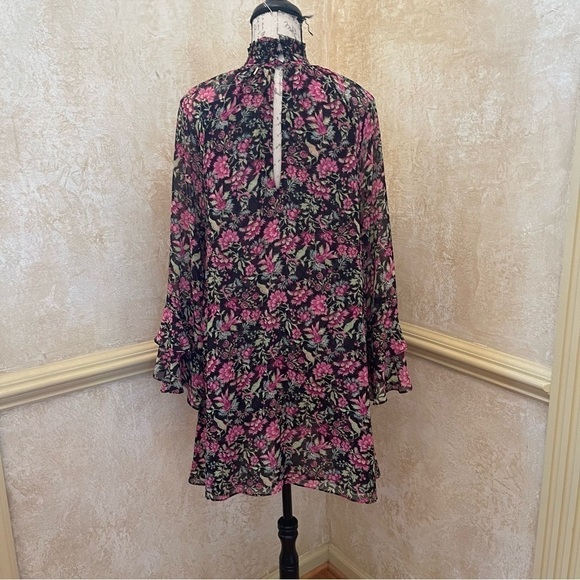 MISA Los Angeles Saint Floral Dress Belted Chiffon Mini Dress Small - Picture 12 of 17